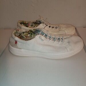 Hey Dude Karina Shoes Womens Size 9 White Coconut Canvas Floral Lining 40154-JZ